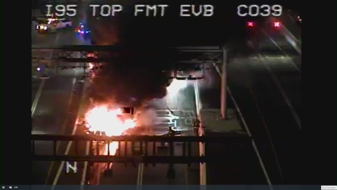 Fire engulfs tractor-trailer outside Baltimore’s Ft. McHenry Tunnel